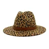 Unisexe coton Polyester hommes femmes à large bord laine feutre Fedoras chapeau Jazz laine casquettes chapeaux Oliv22