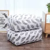 Storage Bags Quilt Bag Household Clothes Pillow Blanket Travel Luggage Feather Pattern Shape Large Capacity