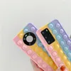 Rainbow Push Pop it Bubble Silicone Case Cover Fidget Reliver Stress For Huawei Mate 40 Pro P40 Pro 100pcs/lot