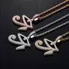 Hip Hop Claw Seting CZ Stone Bling Iced Out Eye of Horus Pendants Halsband för män Kvinnliga rappare smycken Drop Pendant2406