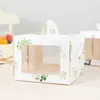 Stobag 10 adet 4 inç pencere Taşınabilir Kek Kutusu Doğum Günü Bebek Duş İyon Kalınlaşmış Taban El Yapımı Hediye Paketleme Patisserie 210602
