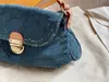 Sac de Cowboy de conception contractée pour vieux sac à bandoulière en Denim Vintage Baguette sous les bras broderie Bags296F