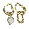 Guld enkel kärlek Pearl Fashion Homesick örhängen Mässing Asymmetrisk kedja Personliga örhängen0271y
