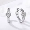 925 sterling silver heart stud arring for pandora steluring Hearts Hoop أقراط مصممة فاخرة مجوهر