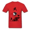 Yin Yang Kung Fu Chinois Traditionnel Encre À L'eau Peinture Hommes T-shirt Blanc À Manches Courtes Coton T-shirt Conception Unique 210629