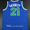 Topkwaliteit #21 Kevin Garnett Jerseys Zwart Blauw Wit Gestikte Shirts Derrick 25# Rose Jersey Karl-Anthony 32# Towns Andrew 22# Wiggins