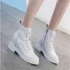 Women Boots Platform Shoes Triple Black White Womens Cool Motorcycle Boot Leather Shoe Trainers Sports Sneakers Size 34-39 02