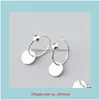 Jewelrysterling Sier Orecchini a cerchio rotondi con perline Minimalista Gioielleria unica per le donne Stile moda Compleanno Fidanzata Regalo Hie Drop D