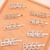 Home Party Favor 15 styles Silver Gold Letter Word Rhinestone Crystal Hairpin Hairgrip Hairclips Hair Clip Grip Pin Barrette Ornament Hair Accessories