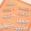 Home Feestartikelen 15 stijlen Zilver Goud Letter Woord Strass Kristal Haarspeld Haarspeld Haarclips Haarklem Gripspeld Haarspeld Ornament Haaraccessoires