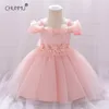 Baby Girls Princess Dresses For 1st Year Birthday Elegant Flower Infant Christening Party born Clothes 210508