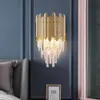 Modern led wall light crystal luminaria gold creative design indoor wall lamps lights for home bedroom bedside corridor sconce 210724