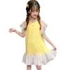 Dziewczyna Summer Dresses Dot Dot Girls 'Mesh Children Party Patchwork Odzież dziecięca 210528