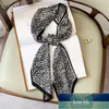 Designer Pequeno Silk Square Scarf Mulheres Estreito Longo Leopardo Impressão Listrada Handkerchief Lady Head Faixa de Cabelo Cachecos Lenço Feminino Preço de Fábrica Preço