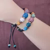 Braided Colorful Lava Stone Beads strand Bracelet Friendship Bracelets Adjustable Rope Essential Oil Diffuser Women Jewelry Gift