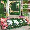 人工庭の緑の植物屋内シミュレーショングラスホームウォールデコレーションエルスカフェス背景屋外チュイン装飾花w5828585