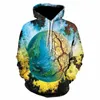 Erkek Hoodies Tişörtü Haritası 3D Baskı Hoodie Doğal Kazak Nehri Kapüşonlu Boy Harajuku Kapak