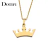 Roestvrij stalen ketting voor vrouwen Man Lover's Cartoon Crown Goud en Zilver Kleur Hanger Ketting Verlovingssieraden