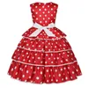 Meisjes Jurken Bloemenmeisje Jurk Polka Dot Puffy Cake Kerst Prinses Vestido Navidad Niña Halloween Kostuum Voor Kinderen Avond Dr