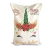 Sac cadeau de noël en toile avec cordon de serrage, joli sac de père noël licorne, 2 styles, bonne qualité, décoration de noël, ornement du père noël