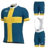 Svenska Cykling Jersey Set Sverige Kläder Väg Bike Shirts Suit Cykel Shorts MTB Maillot Culotte Racing Sets