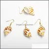 Charm Earrings Jewelry Yamog Natural Conch Shell Bohemian Women Alloy Earring Hook European Beach Vacation Party Ear Drop Ornaments Aessorie