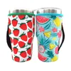 Drinkware Poignée Summery Style 30 oz Réutilisable Ice Coffee Cup Sleeve Cover Néoprène Isolé Sleeves Holder Case Sacs Pochette pour 32 oz Tumbler Mug Bouteille d'eau