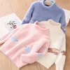 Pullover Baby Little White Sweater 2022 Fall/Winter Style Girls Children Half Turtleneck Knitwear Toddler Cute Sweaters 3-9Y
