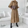 Women Leopard Print Dress Fashion Long Sleeve Lapel Single Breasted Vintage es Woman Korean Shirts Vestidos Mujer 210525