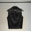 Gilet di jeans nero con foro per rivetti per donna Jeans Veste Femme Giacca casual senza maniche Gilet monopetto tascabile femminile Bianco 211008