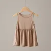 Été enfants bébé filles solide coton lin fête tenue décontractée vêtements o-cou couleur unie robe vêtements LZ671 Q0716