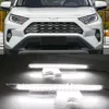 1 çift araba motoru kaput havalandırma kapağı dekorasyonu DRL LED Toyota RAV4 için gündüz koşu ışıkları 2019 2020 2021 Dönüş sinyal lambası