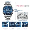 2021 Top Brand Men's Sports Quartz Watches Stainless Steel Waterproof Chronograph Luxury Wristwatch Clock Men Reloj Hombre