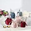 Cute Rabbit Long Ear Candy Prezent Torby Wielkanoc Party Bunny Cookie Snack Torba Opakowania Dostawy Kosze Tote Dla Dzieci Jajka Polowanie Cukierki Prezenty Przenieś wiadro