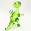 Vetro Dino Bong Pipa ad acqua Dab Rig Narghilè 14,4 MM Giunto femmina Gorgogliatore Colore verde Percolatore Borocilicato Craftbong