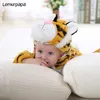 Jumpsuits född baby rompers kläder djur kigurumis pojke flickor pyjamas onesie tecknad tiger leopard huva småbarn cosplay costume5637190