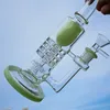 Newest Inverted Showerhead Hookahs Glass Bong Torus Bongs Barrel Perc Water Pipe Ratchet Perc Thick Dab Oil Rigs With 14mm Female Joint Bowl YQ02