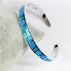 JZB0058 Bracelets en opale bleue éblouissante, bijoux de qualité supérieure, manchette pour hommes et femmes amoureux, cadeau X0524