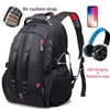 Zaino da viaggio a 45L 15.6 "Zaino laptop Uomo USB Carica Antifunzione Antifunzione Zaino multifunzionale Teens Schoolbag Mochila 210929