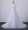 Simple Tulle A-Line Gown Wedding Dress Cap Sleeve Bridal Gowns Backless Korean Vestido De Noiva