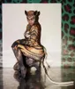 ハロウィン猫コスプレ衣装女性動物役割オペラダンスジャンプスーツナイトクラブストレッチパーティーロンパースステージパフォーマンスボディスーツ女性の Jum