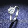 Platine Excellente Coupe Diamant Test Passé Couleur Haute Clarté Blanc Moissanite Bague De Mariage Argent 925 Bijoux