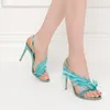 Magnifique bout ouvert plumes en peau de mouton chaussures de mariage talons hauts 9.5 CM bal soirée pompe mariée dame robe formelle Stiletto champagne turquoise