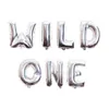 Party Decoration 7 Pcs/set Cute Baby 1st Birthday Balloons 16inch Letter Foil WILD ONE Decorations Favor Supplies