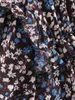 Винтажные женщины цветочные печать рубашки мода женские шифоновые топы элегантные женские шикарные o-шеи оборками блузки уличная одежда девушка 210427