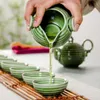 Drinkware China Conjuntos de chá de porcelana Lohan Kung Fu Chinês Celadon Ware Teaset 1 Bule 6Teaccup 1 Copo Feira B010