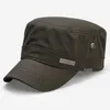 Man Big Head Sun Hats Mannen Pure Cotton Flat Army Cap Vuxen Peaked Caps Män plus Militär baseballhatt i storlek 56-60cm 61-65 cm bred BR298J