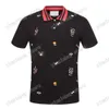 21SS Herren Polos Top Qualität Sommer Baumwolle T-Shirts T-Shirt Tigerkopf Stickerei Straßen Kurzarm Schwarz Weiß