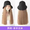 Wig Womens Natural & Fluffy Korean Style Hairstyle Trend Internet Famous Hat One Long Straight Hair