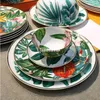 New style rain froest bone china Dinnerware Sets Ceramic 28pcs Dinner dish bowls spoons Set highgrade tableware suit9478384